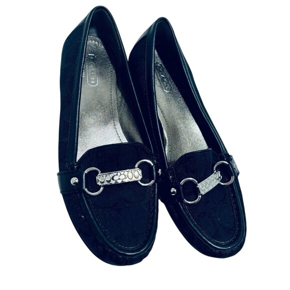 Coach Eileen Monogram Leather & Canvas Slip On Loafers Women's Size 6.5. RARE! - Picture 4 of 8